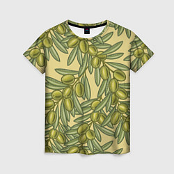 Женская футболка Винтажные ветви оливок