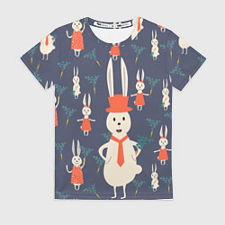 Женская футболка Семья крольчат