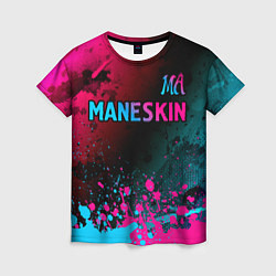 Футболка женская Maneskin - neon gradient: символ сверху, цвет: 3D-принт