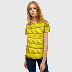 Футболка женская Жёлтый свитер - Осень-Зима 2028, цвет: 3D-принт — фото 2