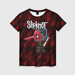 Футболка женская Slipknot красные молнии, цвет: 3D-принт