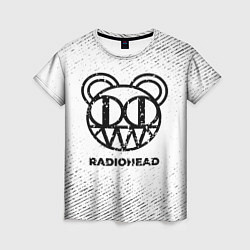 Футболка женская Radiohead с потертостями на светлом фоне, цвет: 3D-принт