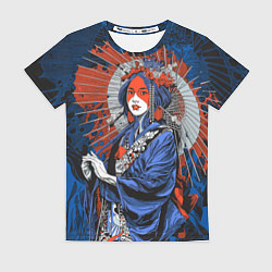 Футболка женская Гейша с рваным зонтиком, цвет: 3D-принт