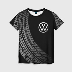 Футболка женская Volkswagen tire tracks, цвет: 3D-принт