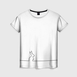 Футболка женская Кролик минимализм, цвет: 3D-принт