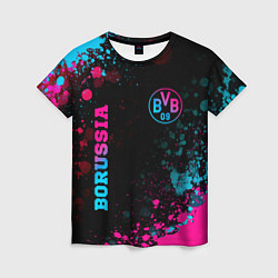 Футболка женская Borussia - neon gradient: надпись, символ, цвет: 3D-принт