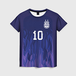 Футболка женская Месси Аргентина ЧМ 2022 выездная, цвет: 3D-принт