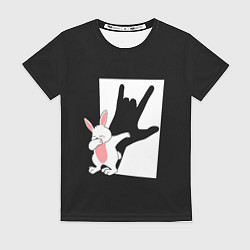 Футболка женская Тень дабающего кролика, цвет: 3D-принт