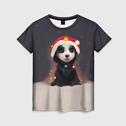 Футболка женская Пёсель - панда в колпаке, цвет: 3D-принт