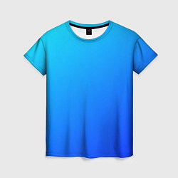 Футболка женская Голубо-бирюзовый градиент, цвет: 3D-принт