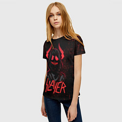 Футболка женская Slayer - рок 80-х, цвет: 3D-принт — фото 2