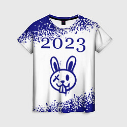 Футболка женская Кролик 2023 в стиле граффити на светлом, цвет: 3D-принт