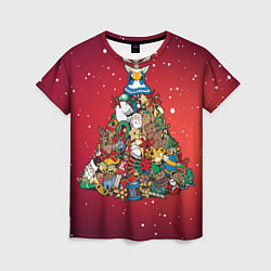 Футболка женская Ангел на подарках, цвет: 3D-принт