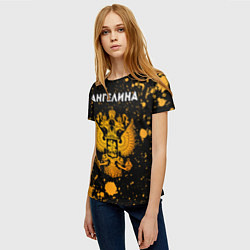 Футболка женская Ангелина и зологой герб РФ, цвет: 3D-принт — фото 2