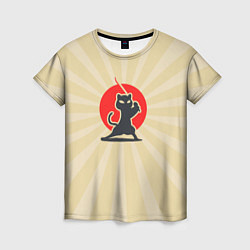 Футболка женская Кот-ниндзя, цвет: 3D-принт