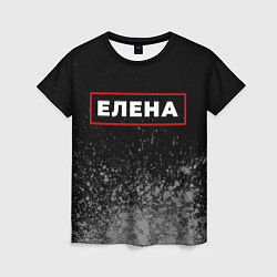Футболка женская Елена - в красной рамке на темном, цвет: 3D-принт