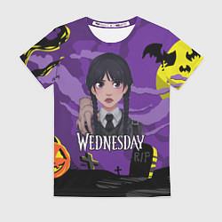 Женская футболка Уэнсдэй иллюстрация