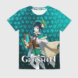 Футболка женская Венти элементали, цвет: 3D-принт
