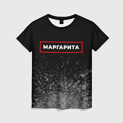 Женская футболка Маргарита - в красной рамке на темном