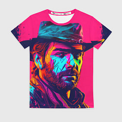 Футболка женская Red Dead Redemption in neon style, цвет: 3D-принт