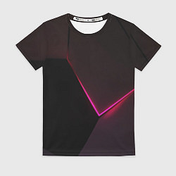 Футболка женская Неоновый треугольный порез, цвет: 3D-принт