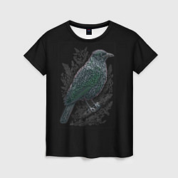 Футболка женская Чёрный Ворон птица тёмная, цвет: 3D-принт
