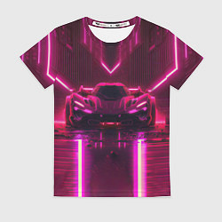 Женская футболка Неоновый спорткар