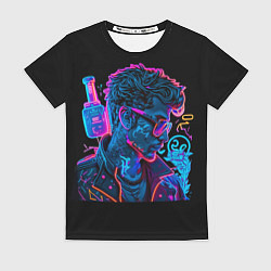 Футболка женская Парень в неоновых очках, цвет: 3D-принт