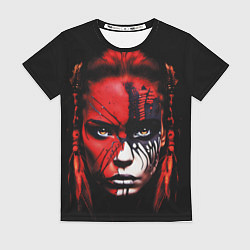 Футболка женская Амазонка в боевой раскраске, цвет: 3D-принт