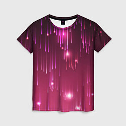 Женская футболка Светящиеся розовые линии