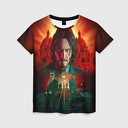 Женская футболка John Wick catholic church Paris