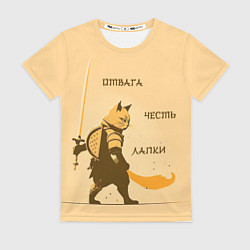 Футболка женская Кот-воин, цвет: 3D-принт