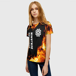 Футболка женская Breaking Benjamin и пылающий огонь, цвет: 3D-принт — фото 2