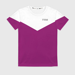 Женская футболка FIRM бело - пурпурный
