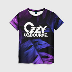 Футболка женская Ozzy Osbourne neon monstera, цвет: 3D-принт