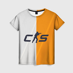 Футболка женская Counter Strike 2 White Orange Stripes, цвет: 3D-принт