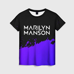 Футболка женская Marilyn Manson purple grunge, цвет: 3D-принт