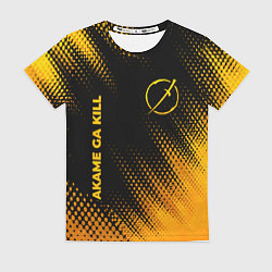 Женская футболка Akame ga Kill - gold gradient: надпись, символ