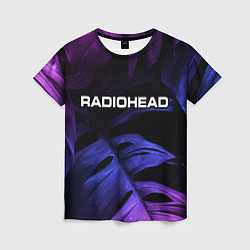 Футболка женская Radiohead neon monstera, цвет: 3D-принт