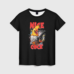 Женская футболка Chicken gun nice cock