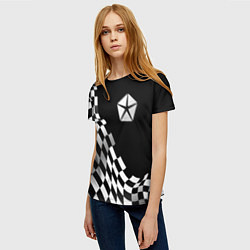 Футболка женская Jeep racing flag, цвет: 3D-принт — фото 2