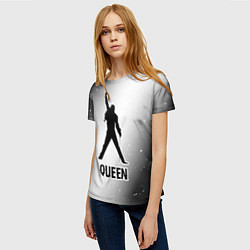Футболка женская Queen glitch на светлом фоне, цвет: 3D-принт — фото 2