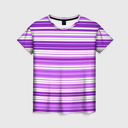 Футболка женская Фиолетовые полосы, цвет: 3D-принт