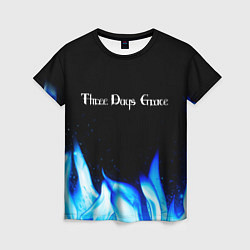 Футболка женская Three Days Grace blue fire, цвет: 3D-принт