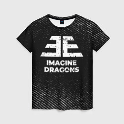 Футболка женская Imagine Dragons с потертостями на темном фоне, цвет: 3D-принт