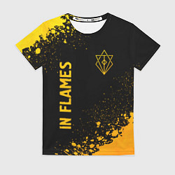 Футболка женская In Flames - gold gradient: надпись, символ, цвет: 3D-принт