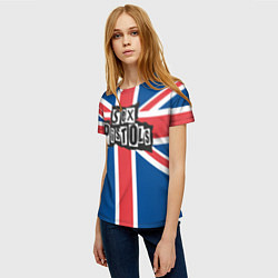 Футболка женская Sex Pistols - панк рок, цвет: 3D-принт — фото 2