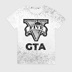 Футболка женская GTA с потертостями на светлом фоне, цвет: 3D-принт