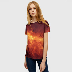 Футболка женская Огненная галактика, цвет: 3D-принт — фото 2