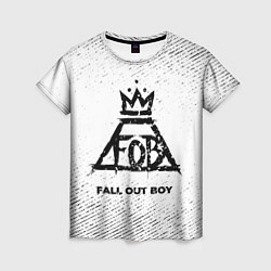 Футболка женская Fall Out Boy с потертостями на светлом фоне, цвет: 3D-принт